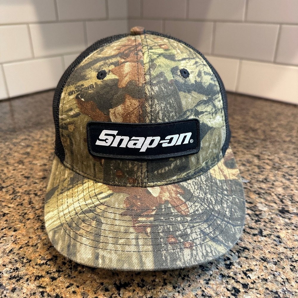 Snap-on Trucker Hat Men's Camouflage Black Mesh Snapback OSFA Official Licensed